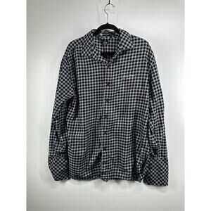Sean John Vintage Y2K Black White Checkered Button Up Men's Long Cuffs‎ XL Shirt